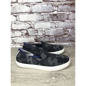 Rothy’s The Original Grey Camo Print Fabric Slip On Sneakers Women Sz 9M US/40EU